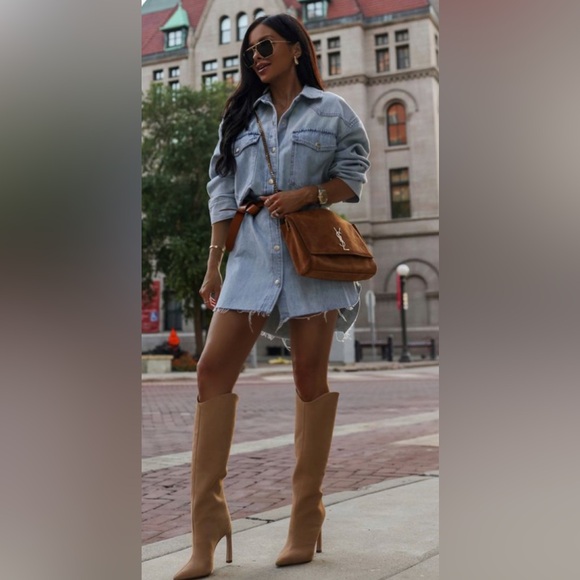 Agolde Jessa Jean Shirtdress EUC Organic Cotton - Picture 2 of 7